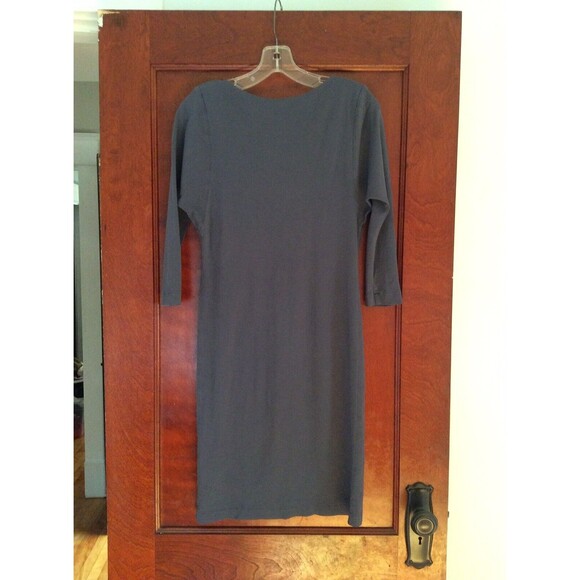 PERUVIAN CONNECTION SIZE XS BALLET NECK HEATHER PURPLE PIMA COTTON DRESS - Picture 4 of 6